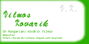 vilmos kovarik business card